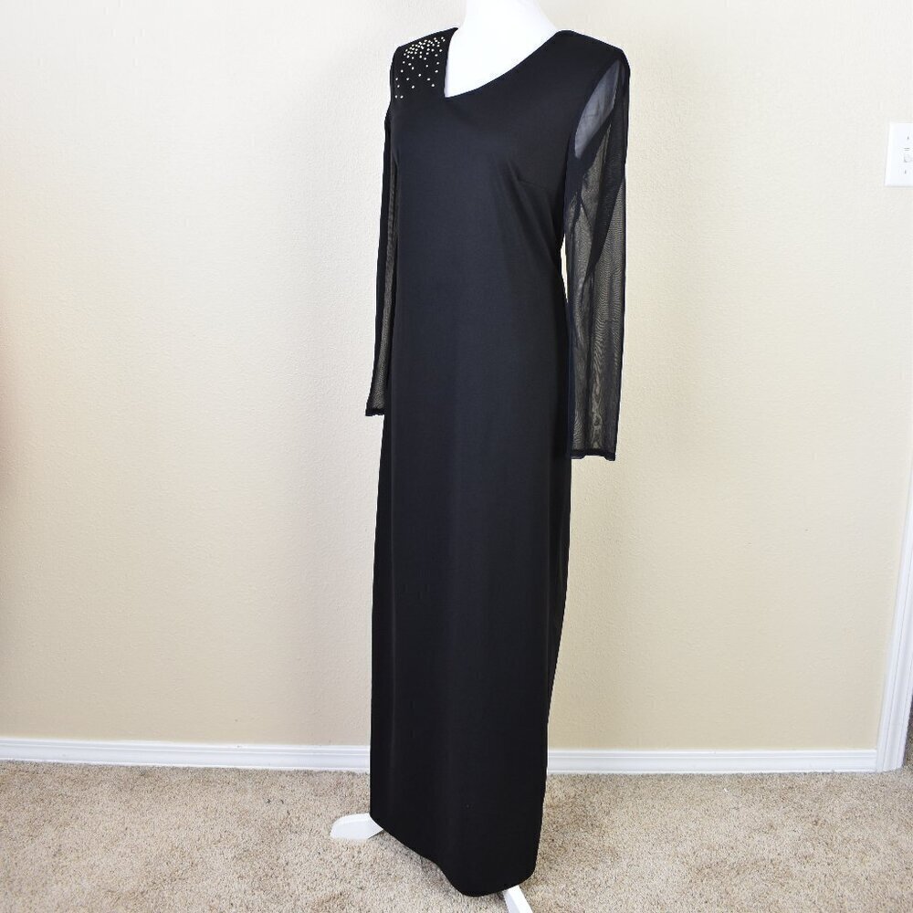 Frank Lyman Long Sleeve Formal Black Dress Gown - 10 - Picture 6 of 11